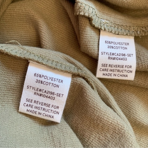 By The River Puff Sleeve Sweatshirt + Shorts Set Size Small NWT Beige Green - Picture 12 of 16